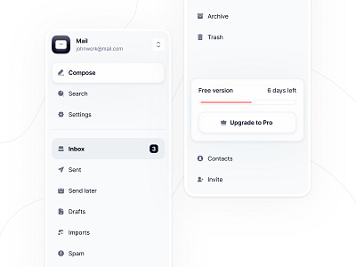 Mail - navbar dashboard inbox mail nav nav bar nav menu navigation sidenav ui ux