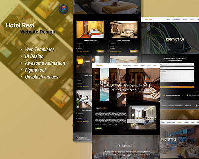Hotel Rest Web Template animation figma images prototype template ui website