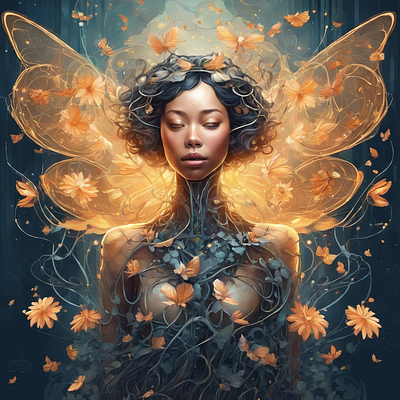 Butterfly ai artificialintelegence artifitial avatar beutiful bot branding butterfly design girl graphic design illustration ui