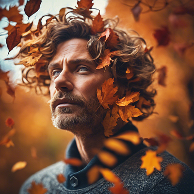 Autum ai artificialintelegence artifitial autum avatar beutiful bot branding design falling fallingleaves graphic design illustration leaves man ui