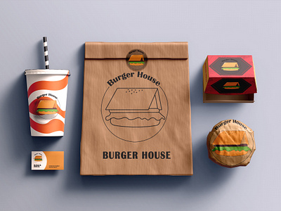 Burger House branding graphic design logo