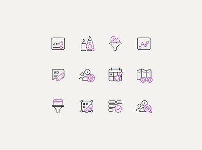 Icons set for a marketing project advertising branding design flat graphic design icon ill illustration marketing set ui vector