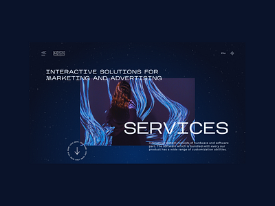 Interactive solutions & AR/VR - website animation ar dark theme interactive motion graphics ui ux vr web website