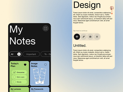 Notes App graphic design ui