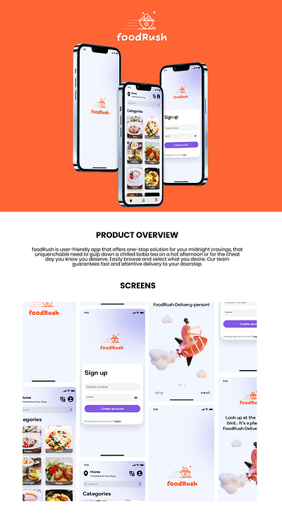 foodRush app figma food food delivery ui ui design uiux ux ux design