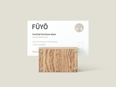 Familial furniture store business card clean graphic design japanese inspiration logo minimal mockup presentation trend wood furniture