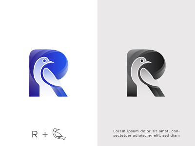 Letter R + Bird - logo design abstract app icon app logo brand brand design brand identity branding creative logo logo logo design logos minimal logo minimalist logo modern logo vector visual identity