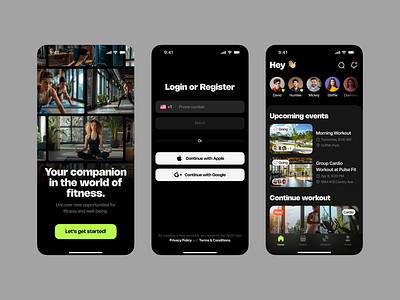 Fitness app app design fitness app mobile app ui uiux ux