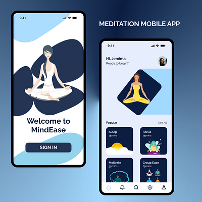 Meditation Mobile Application design designer product design ui uiux