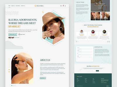 Illuria full landing page ecommerce exploration fashion figma home page jewelry shop jewelry website landing page marketplace online shop product ui uidesign user experience user interface ux uxdesign web designer website website designer