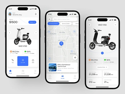 EV Mobile App app app design bike charging station clean design e bike ebike electric electric vehicle ev maps mobile mobile app ui vehicle
