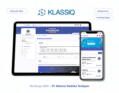 Klassiq Web Education design web education web design landing page design uiux design