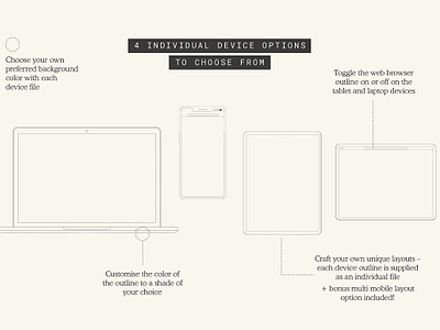 Minimal Outline Device Mockups browser mockup contemporary design ipad mockup laptop mockup minimal minimal devices minimal outline device mockups minimalist outline device outline ipad outline laptop outline mockup presentation showcase website website presentation