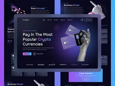 Crypto Landing Page 3d branding crypto crypto cards crypto website fima graphic design landing page logo ui ui design uiux visual design website