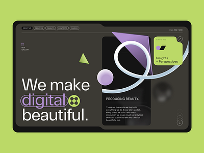Digital agency website 3d agency composition design digital graphic design ui