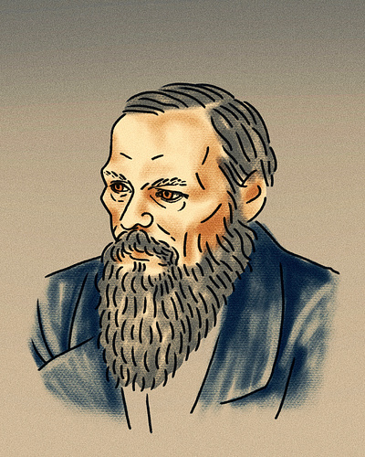 F.M. Dostoevsky 2d adobe photoshop character design digital illustration procreate