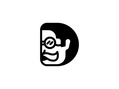 D + Half Old Face brand branding d dlogo facelogo illustration initials letterslogo logo logos