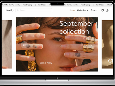 Jewelry E-Commerce DailyUI Challenge #012 012 dailyui dailyui challenge ecommerce jewelery shop ui