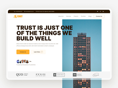 Construction Website Landing Page UI branding buildingwebsite construction constructionlandingpage constructionwebsite design interior interiordesign interiordesignwebsite landing landingpage landingpagedesign logo ui uidesign uiux uiuxdesign ux uxdesign webdesign