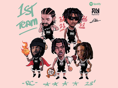 All Rapcaviar 1st team 2024 creative direction digital painting illustration music artwork