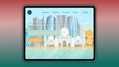 Landing page web design for a Dubai travel website. app design figma ui ux webdesign website