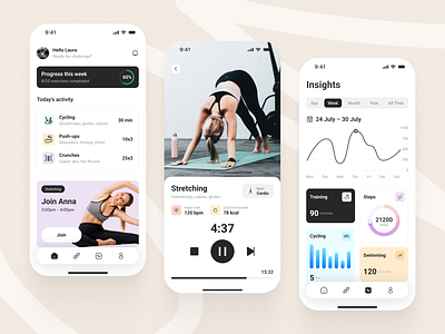 Wellness360 – Mobile Fitness App activity fitness fitnessapp mobile mobileapp sport ui ux workouts