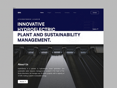 INNOVATIVE HYDROELECTRIC PLANT AND SUSTAINABILITY MANAGEMENT blue design hydroelectric ui