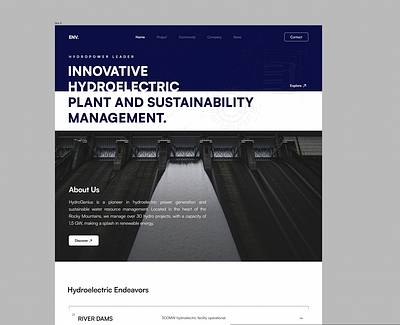 INNOVATIVE HYDROELECTRIC PLANT AND SUSTAINABILITY MANAGEMENT blue design hydroelectric ui