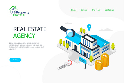 Website Design Us Property Solutions branding logo design us property website design