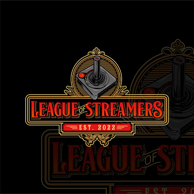 League Of Streamers Logo badge logo branding design digital illustration drawing graphic design illustration logo logo design logo illustration logo retro logo vintage streamers vector