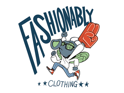 Fashionably Fly Clothing Tee apparel design branding illustration