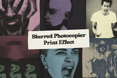 Blurred Photocopier Print Effect 80s action alternative art band banner blurred photocopier print effect canvas design dots double drawing film filter grunge letterpress offset photocopier risoraphia