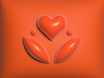 Heart Leaves 3d illus illustration