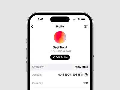 User Profile Concept banking app clean ui finance fintech minimal mobile banking product design profile profile page profile screen profile section profile ui sarjil ui uiux user details page user information user profile ux