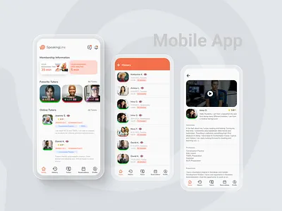 Speakingline - Language Learning Mobile App engilish learning language learning uidesign