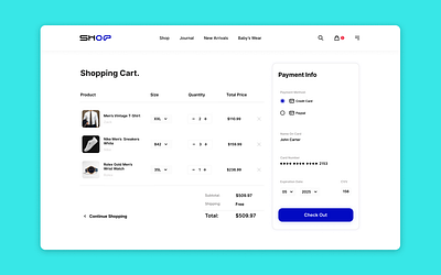 E-commerce Checkout Page - Website Design branding checkout page ecommerce website graphic design ui ui design ui ux website design