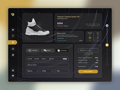 Seamless Payments Redefined 💳💻 cart checkout ecommerce figma glass glassmorphism minimal design online shopping payment payment page shoes shopping ui web app