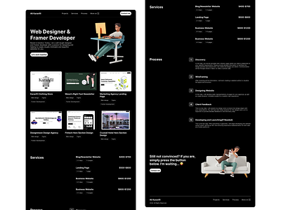 Designer Portfolio Landing Page design designer figma framer landing page personal portfolio portfolio ui uxui web web design website