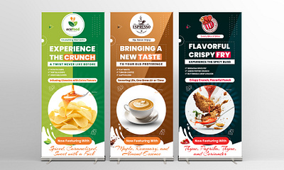 Food Roll Up Banner, Retractable Banner, Pop Up , Pull Up Banner banner banner art billboard branding chips coffee flyer food food items foodie design fried chicken graphic design leaflet marketing pop up banner poster print design pull up roll up roll up banner