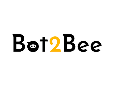 Bot2Bee Logo And Favicon. 3d black bots brandidentity branding chatbot cool design favicon graphic design icon identity integration logo modern professional sleek symmetry website yellow