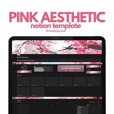 Aesthetic notion template w/ habit tracker ui