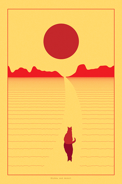 Mishka and desert graphic design illustration vector