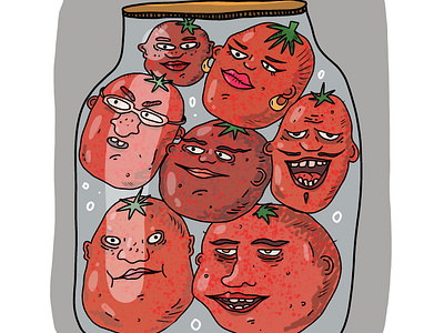 pomodoro tomatos art character characterdesign comic creepy draw ill illustration iradorn pomidor pomidoro procreate red stupid tomaten tomato