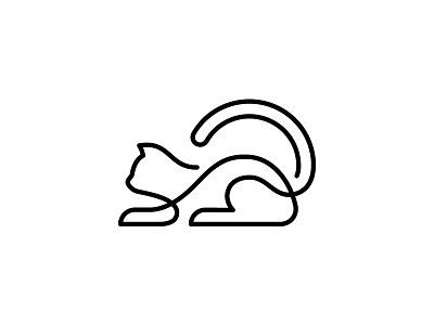 cat logo line style animal cat line style logo pets