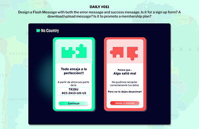 Daily #011 - Flash Message - No Country 011 challenge daily011 dailyui design figma illustration nocountry ui ui011 uidesigner ux
