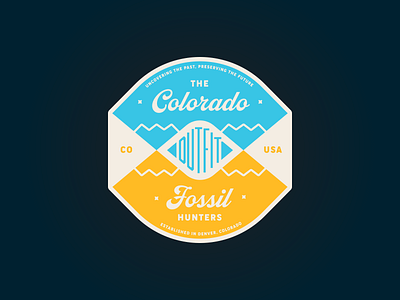 Colorado Fossil Hunters badge branding colorado graphic design icon logo retro sign vintage