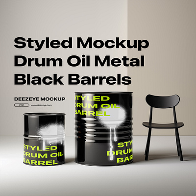 Black Barrel MOCK UP Collection black branding cask drum fashion firkin hogshead metal mockup oil barrel receptacle