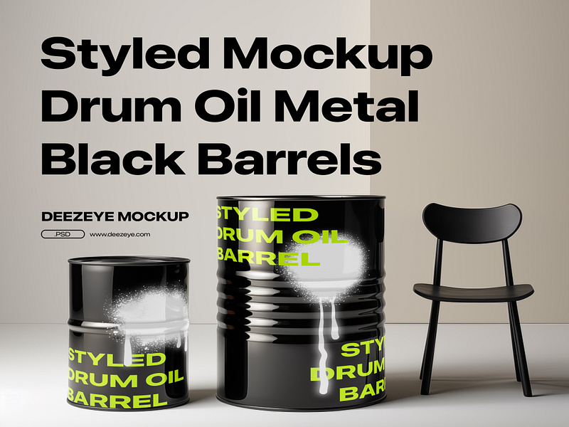 Black Barrel MOCK UP Collection black branding cask drum fashion firkin hogshead metal mockup oil barrel receptacle