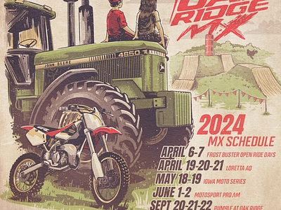 Oak Ridge 2024 flyer dirtbike graphic design illustration motocross tractor