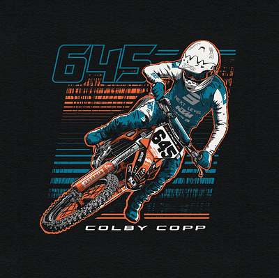 Colby Copp 645 tee branding dirtbike drawing graphic design illustration motocross screenprint
